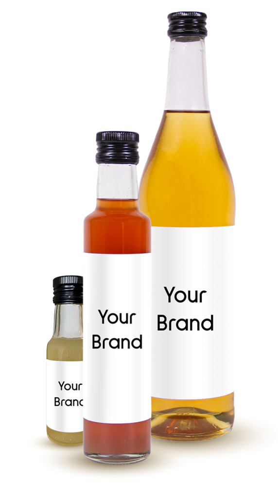 Syrup bottles in different sizes